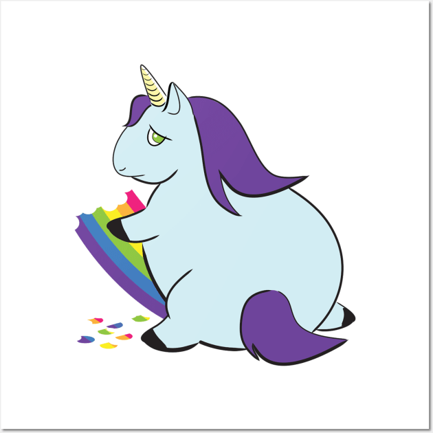 A Magical Mess Logo - Unicorn chomping on a rainbow Wall Art by A Magical Mess